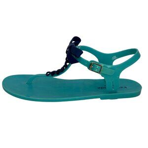 Kate Spade Turq/Navy Thong Jelly Sandals with bow size 8 / eu 38